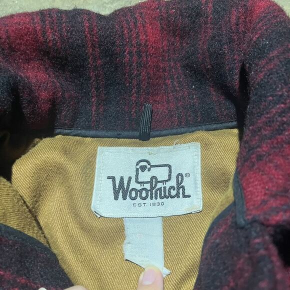 Vintage 60s Woolrich Red/Black Wool Mackinaw Jacket Coat - Picture 4 of 4